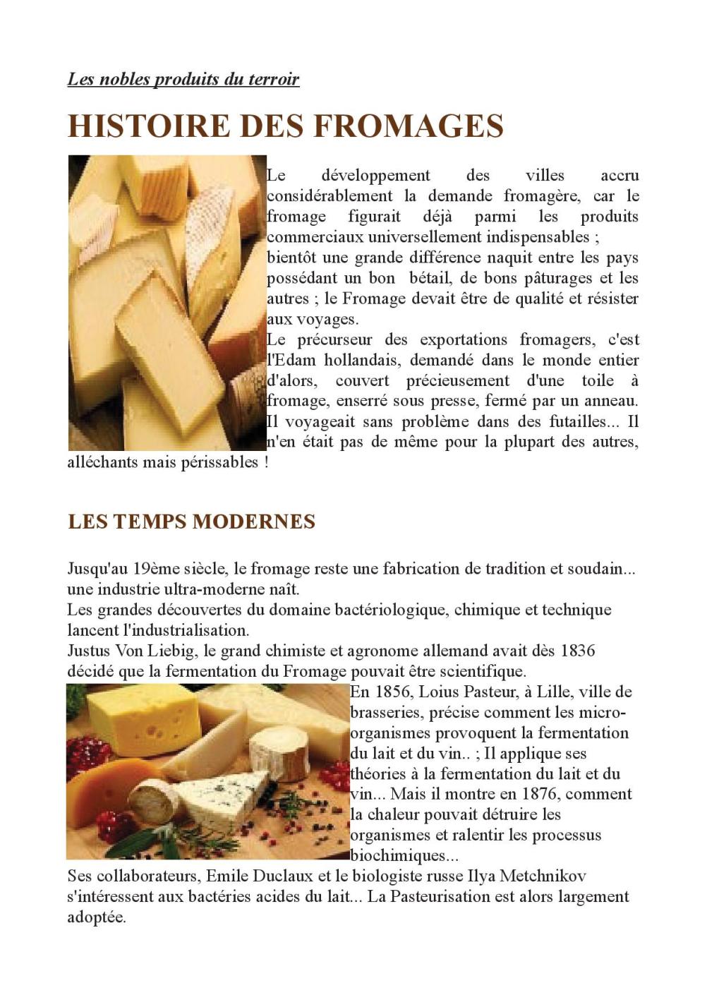 HISTOIRE DU FROMAGE