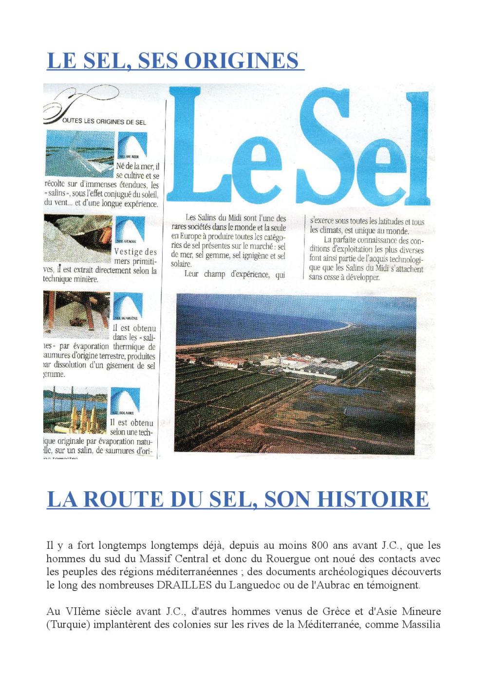 LE SEl SON HISTOIRE, LA ROUTE DU SEL