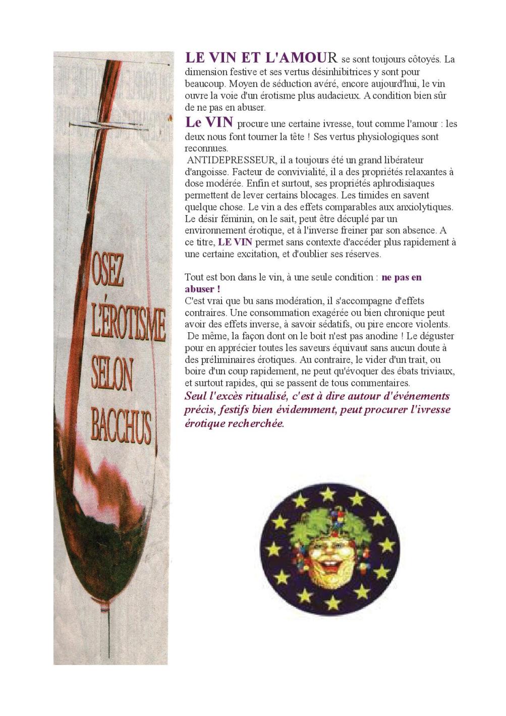 osons l'erotisme selon Bacchus