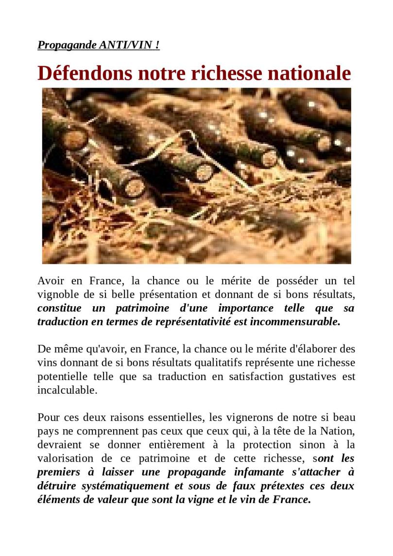 Défendons notre richesse nationale !