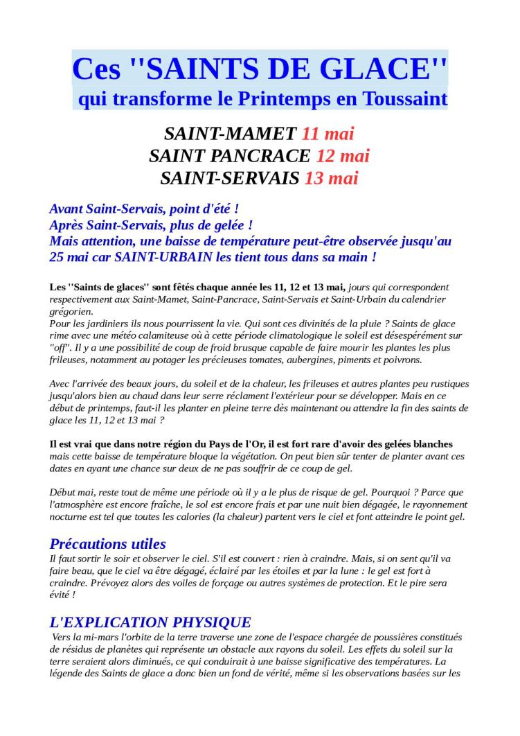 saints de glace