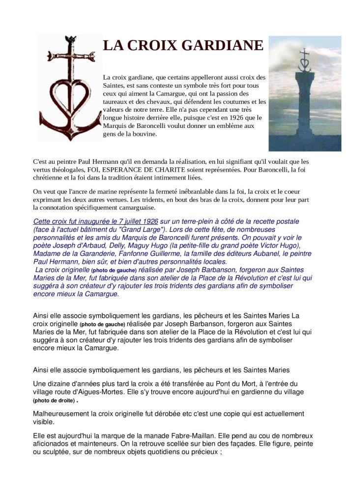la croix gardiane