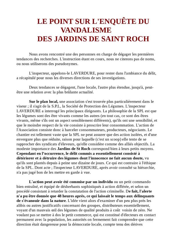 enquête St Roch
