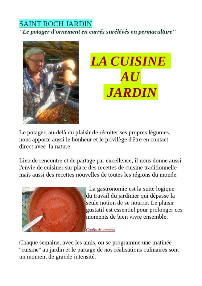 la cuisine au jardin